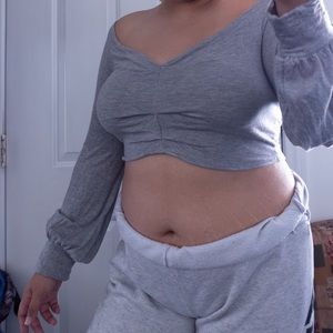 Fashion Nova Heather Grey Crop Top